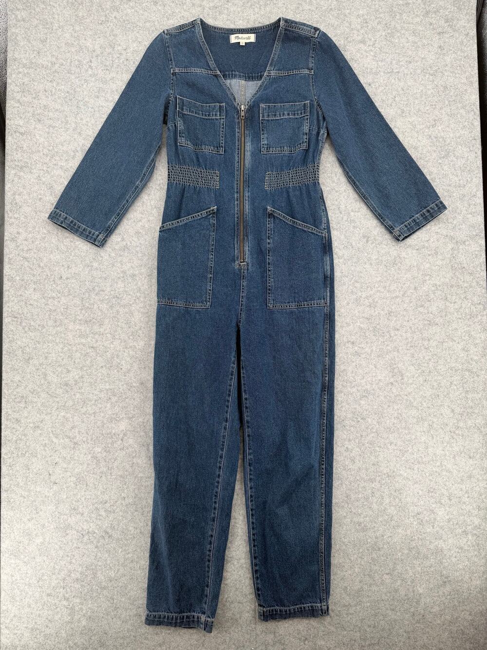 Madewell Amfield Wash Denim Patch Pocket Coverall Jumpsuit Size X-Small